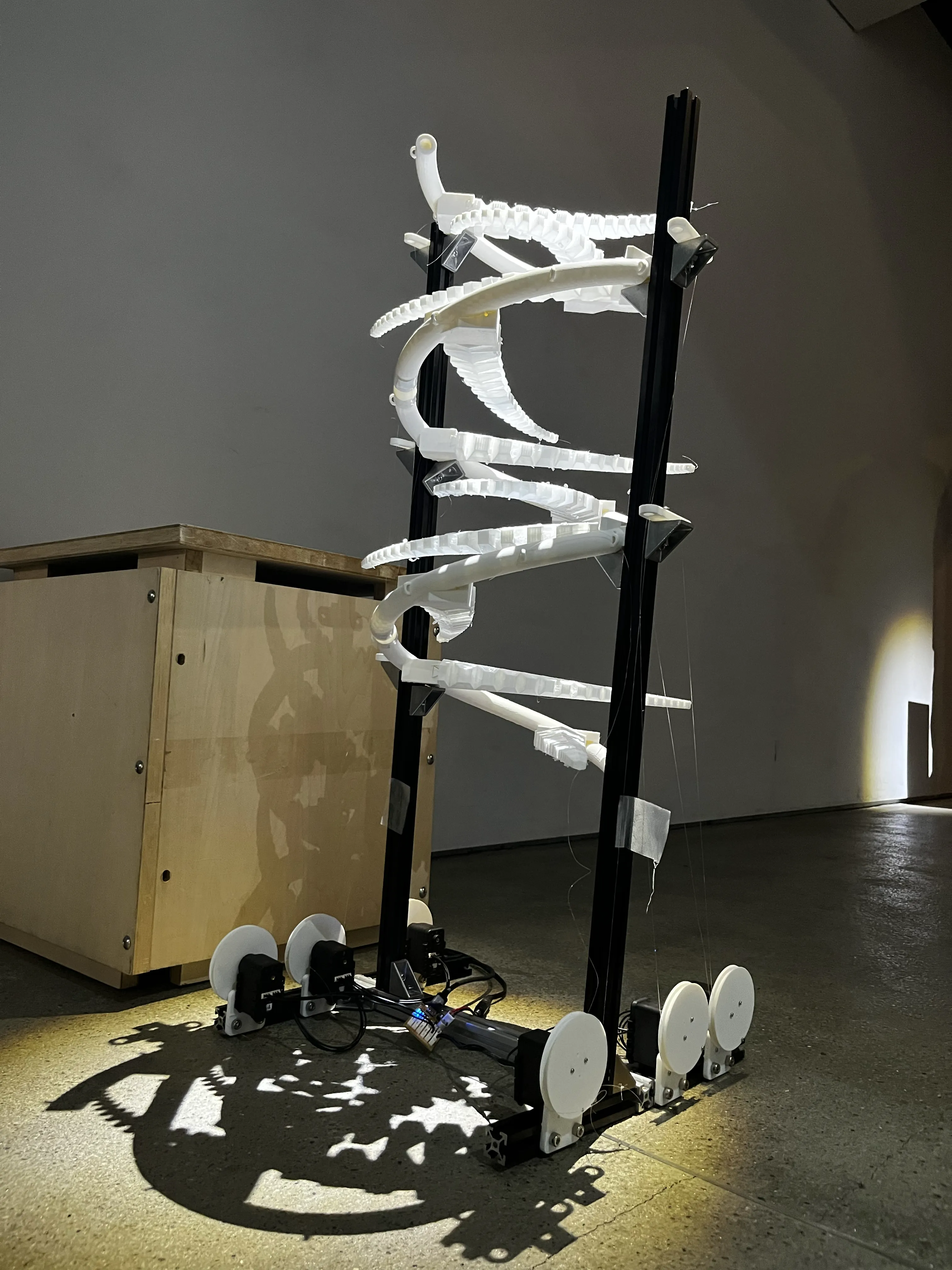 Mollusk kinetic design work exhibited at iii Exhibition